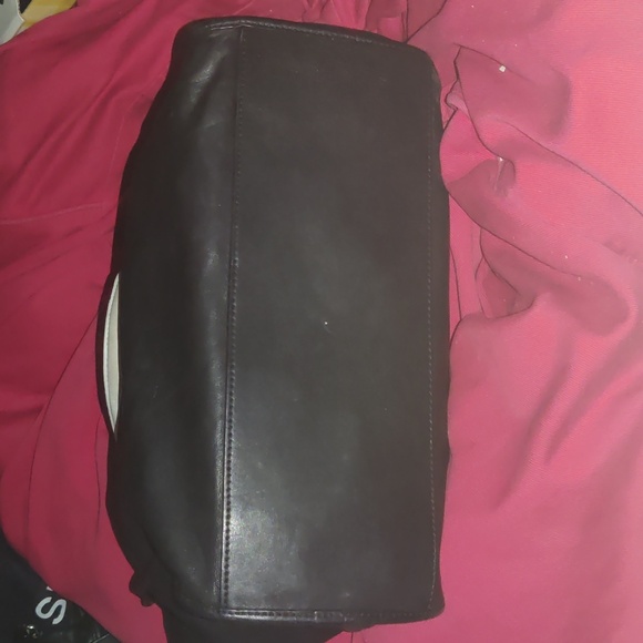 MARC BY MARC JACOBS FLIPPING OUT LARGE LAMBSKIN SATCHEL IN BLACK AND GREY - Picture 7 of 12